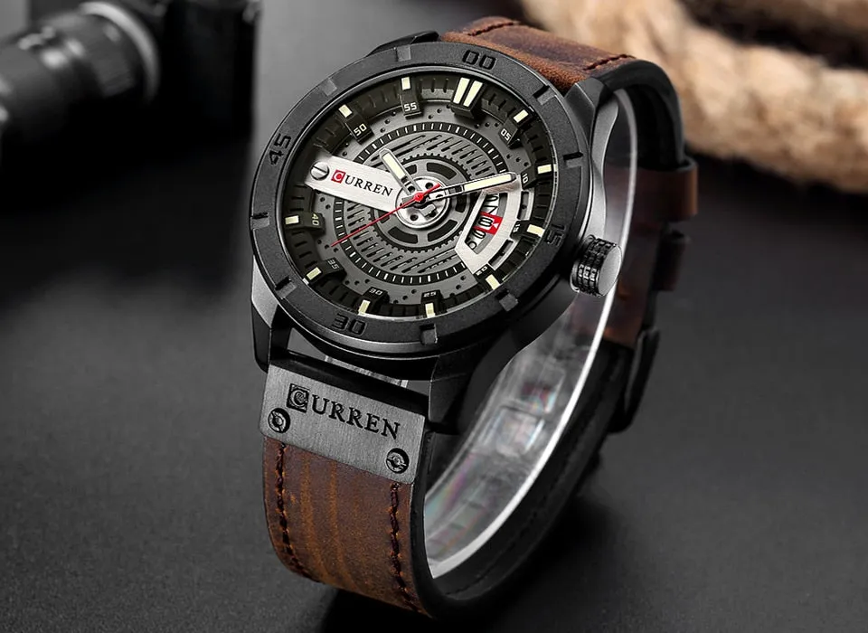 Men's Military Sports Watches - Quartz Leather Wrist Watch