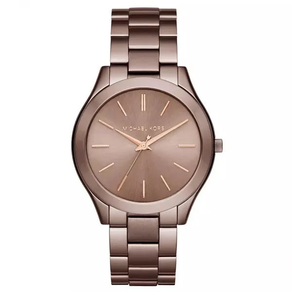 Michael Kors Slim Runway Brown Stainless Steel Brown Dial Quartz Watch for Ladies - MK-3418