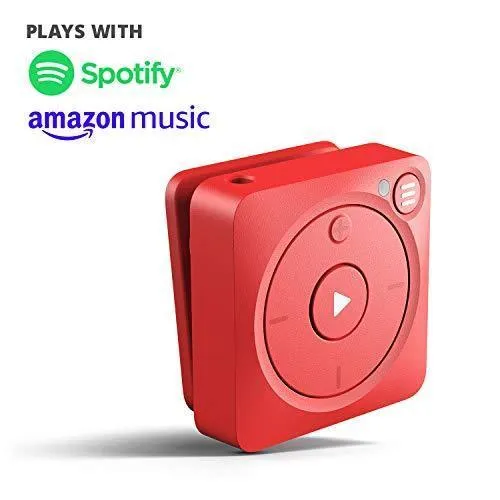 Mighty Vibe Spotify and Amazon Music Player - Bluetooth & Wired Headphones - 1,000  Song Storage - No Phone Needed - Red