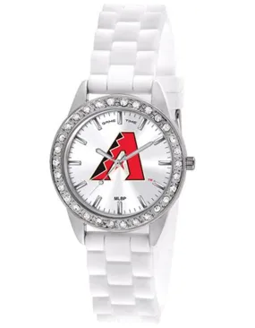 MLB Womens Arizona Diamondbacks Frost Watch - Crystal Bezel - Silicone Strap