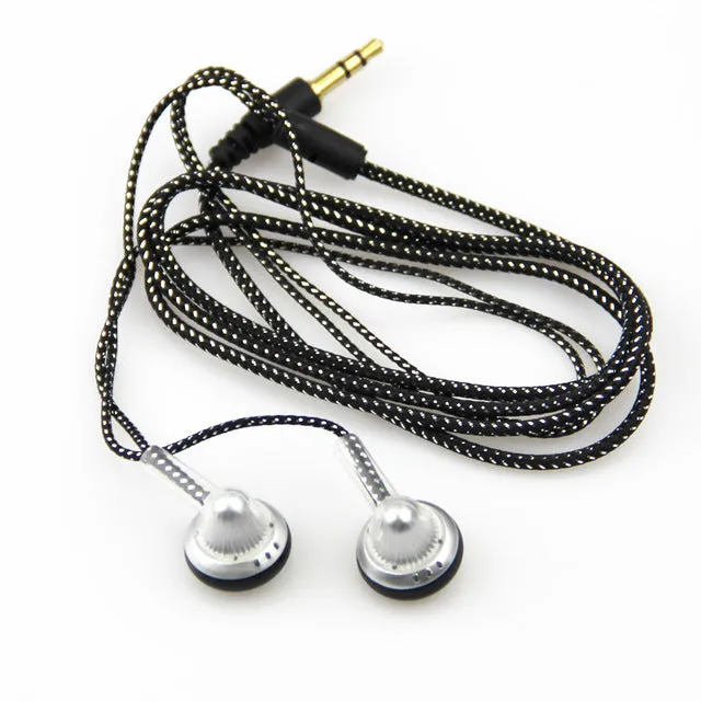 MOONBIFFY In-ear Earphone Standard Noise Isolating 1.1M Reflective Fiber Cloth Line 3.5mm Stereo Colorful Earphones