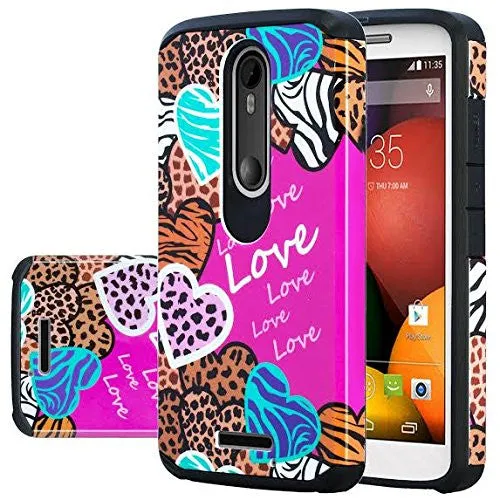 Motorola Droid Turbo 2 Case | Moto X Force Case | Kinzie Bounce Case, Slim Hybrid Dual Layer Armor[Shock Resistant] Case for Motorola Droid Turbo 2/Moto X Force/Kinzie Bounce - Animal Love