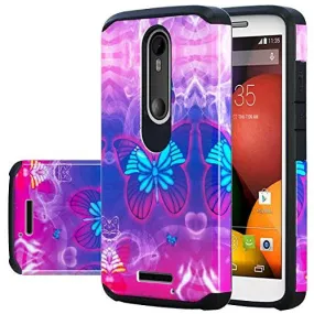 Motorola Droid Turbo 2 Case | Moto X Force Case | Kinzie Bounce Case, Slim Hybrid Dual Layer Armor[Shock Resistant] Case for Motorola Droid Turbo 2/Moto X Force/Kinzie Bounce - Midnight Butterfly