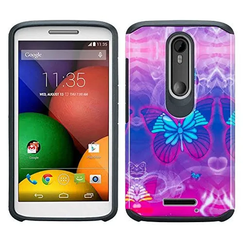 Motorola Droid Turbo 2 Case | Moto X Force Case | Kinzie Bounce Case, Slim Hybrid Dual Layer Armor[Shock Resistant] Case for Motorola Droid Turbo 2/Moto X Force/Kinzie Bounce - Midnight Butterfly