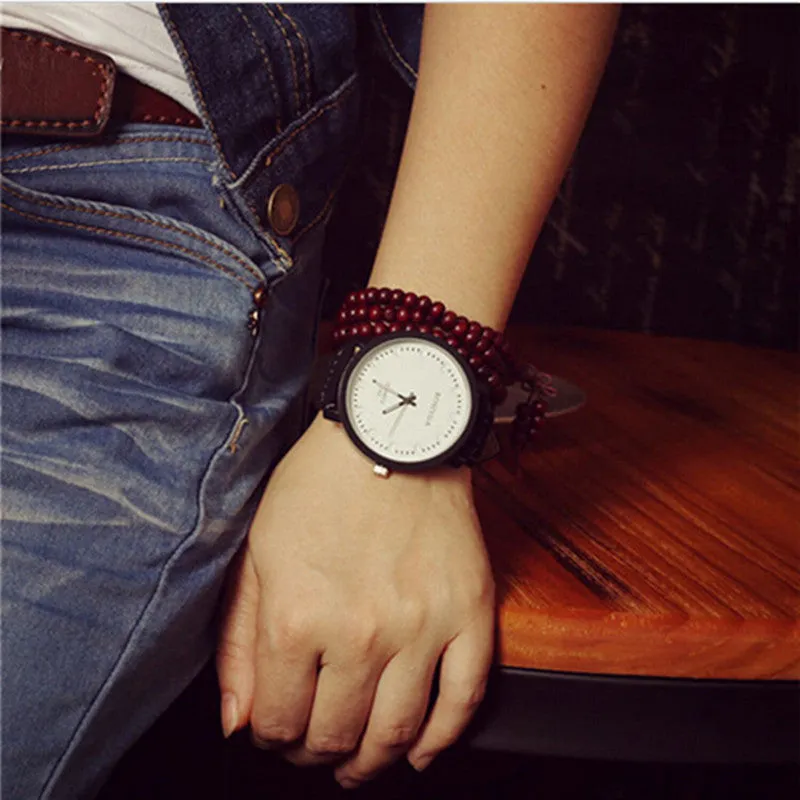 New arrival Brand New Watches Men Fashion Round Steel Case Men women Leather quartz watch Wrist watches High Quality