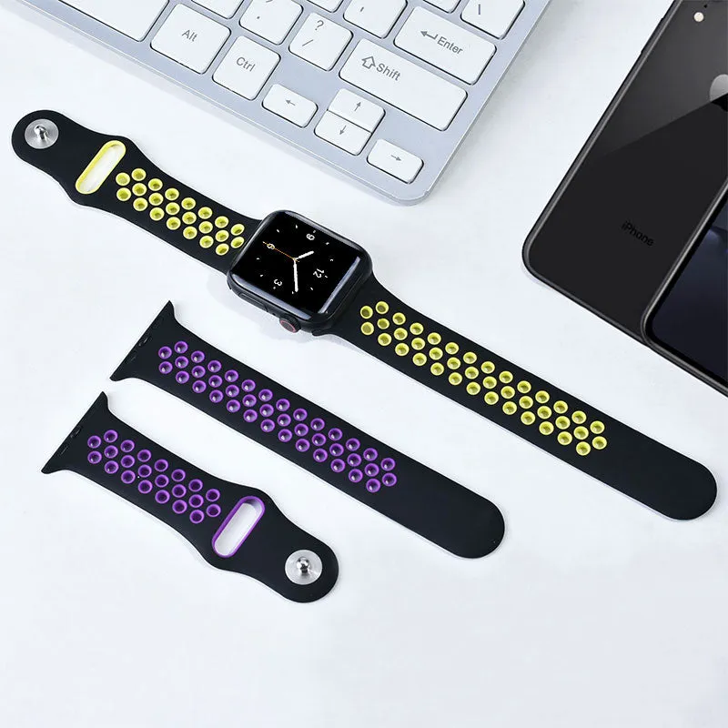 New Breathable Silicone Sports Band for Apple Watch 5 4 3 2 1 42MM 38MM rubber strap bands for Nike  Iwatch 5 4 3 40mm 44mm