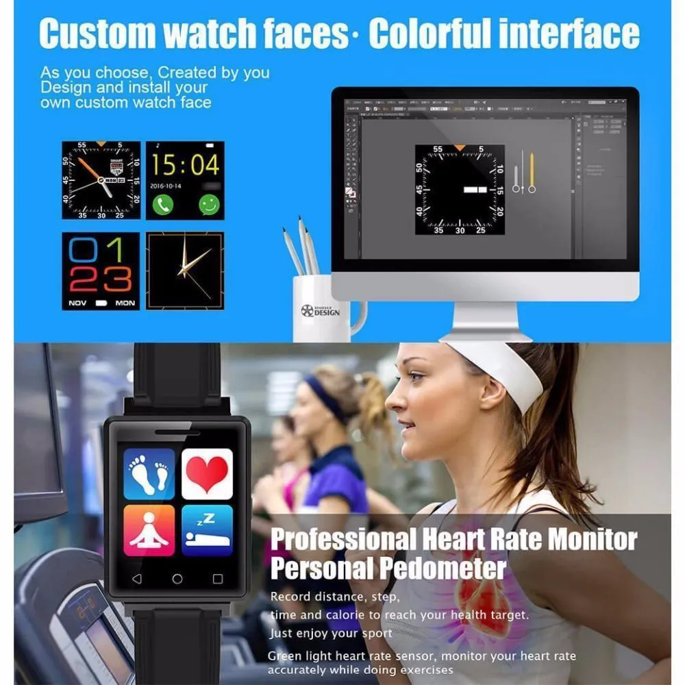 New Intelligent Heart Rate Sensor Wearable Devices Fitness Smartwatch for Android Apple Devices