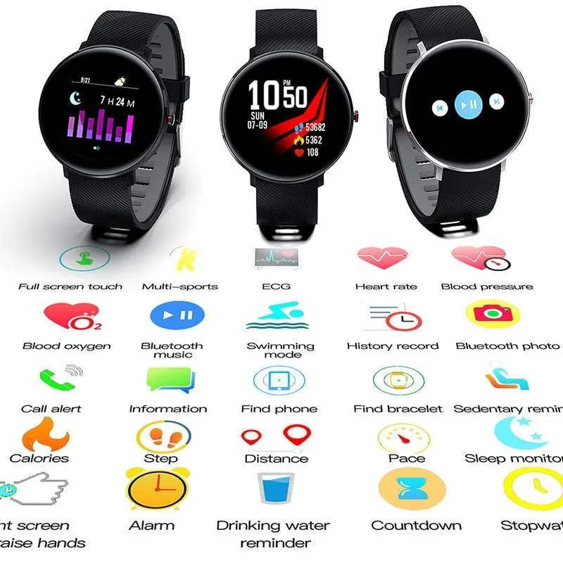 New IP68 Waterproof Swimming Bluetooth Smart Wristband Heart Rate Fitness Tracker Smartwatch