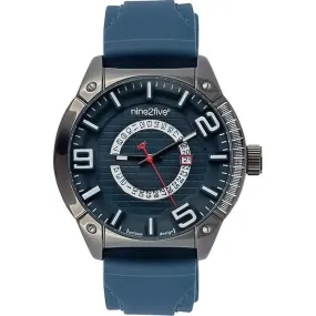 Nine2Five Men's Preciseness Analog Quartz Blue Silicone Watch APRS08AZAZ