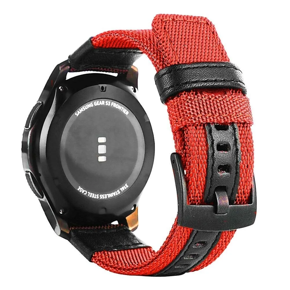 Nylon and Leather Watch Straps Compatible with T92 Smartwatch