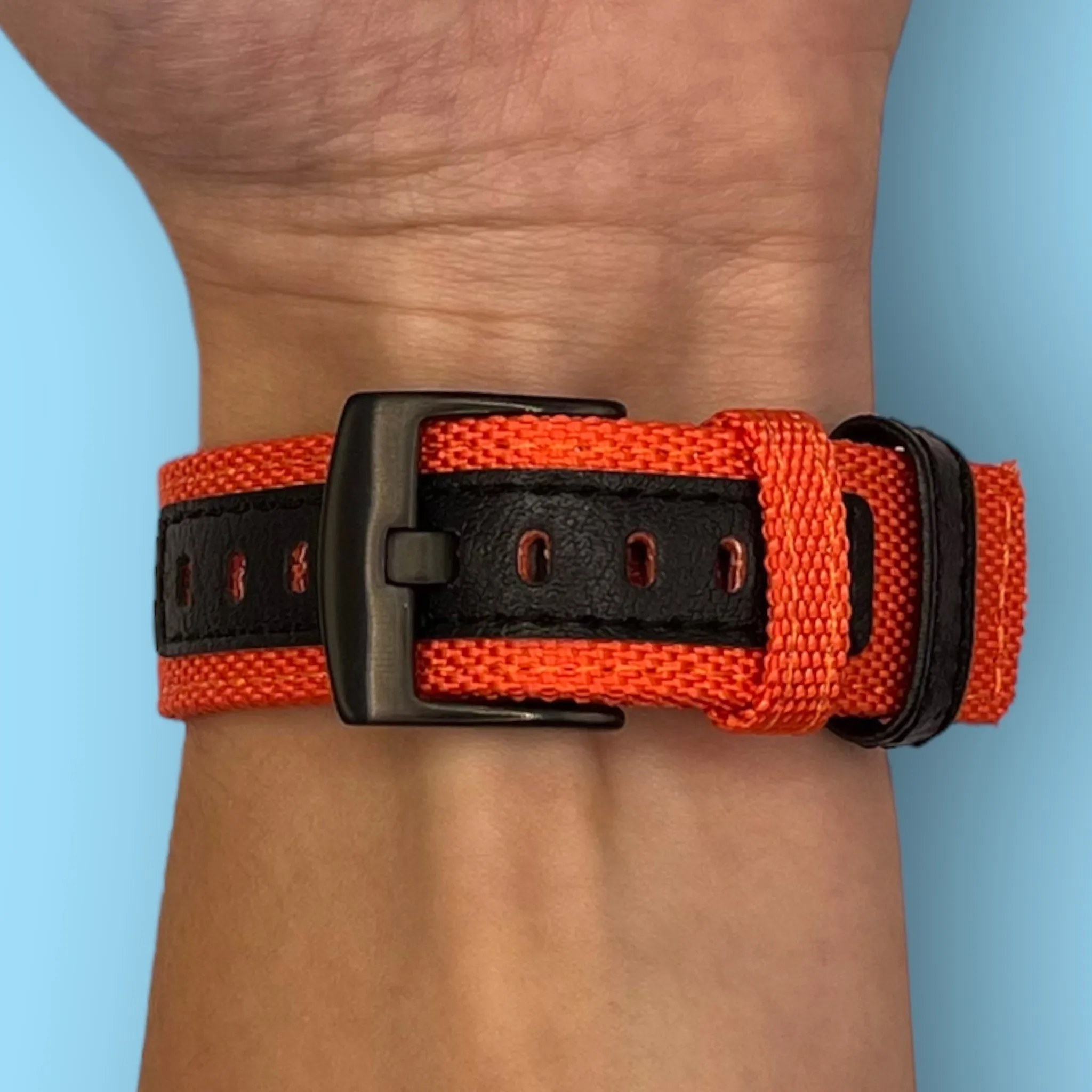 Nylon and Leather Watch Straps Compatible with T92 Smartwatch