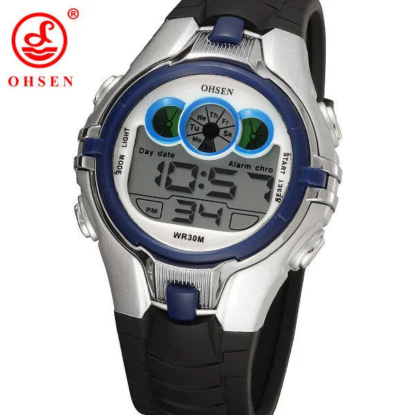 OHSEN Boys Kids Children Digital Sport Watch Alarm Date Chronograph LED Back Light Waterproof Wristwatch Student Clock