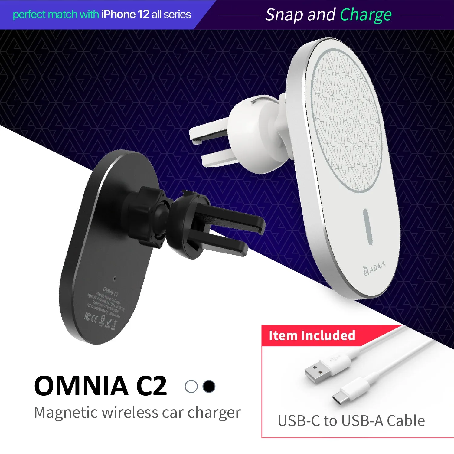 OMNIA C2 Magnetic Wireless Car Charger