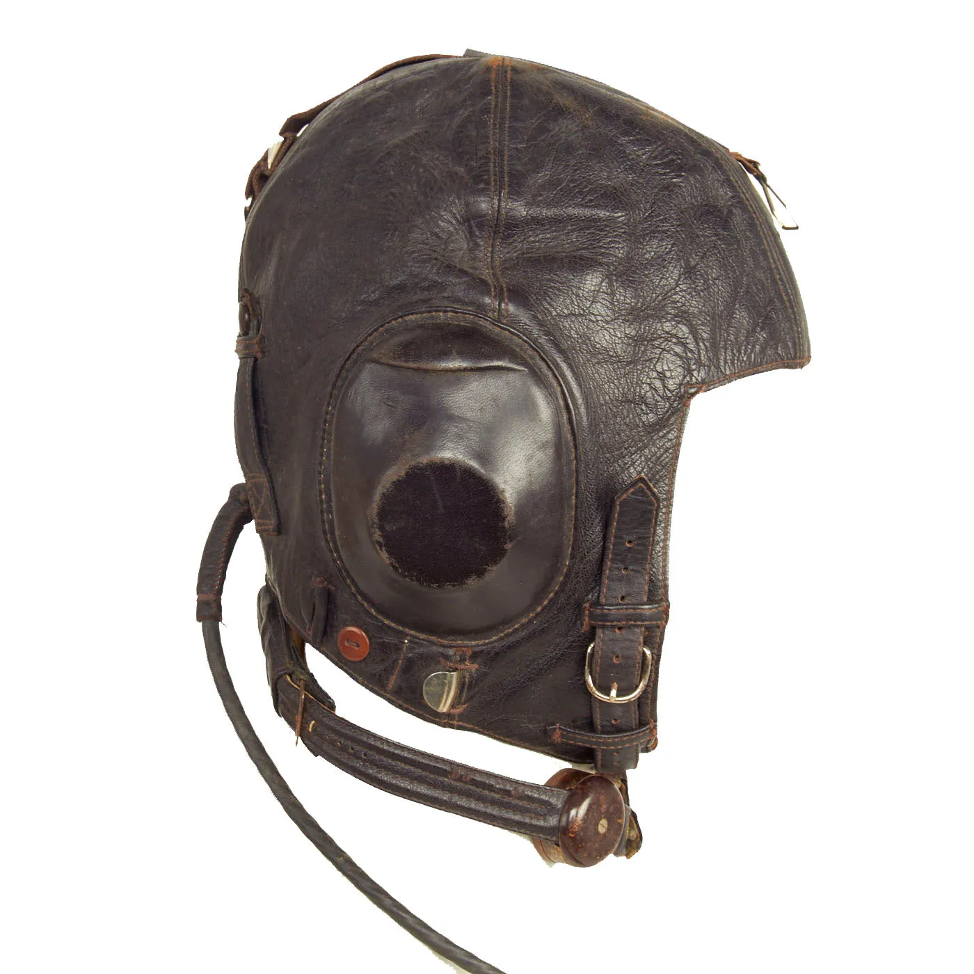 Original German WWII Luftwaffe LKpW101 Winter Flying Helmet in Size 57cm with Avionics