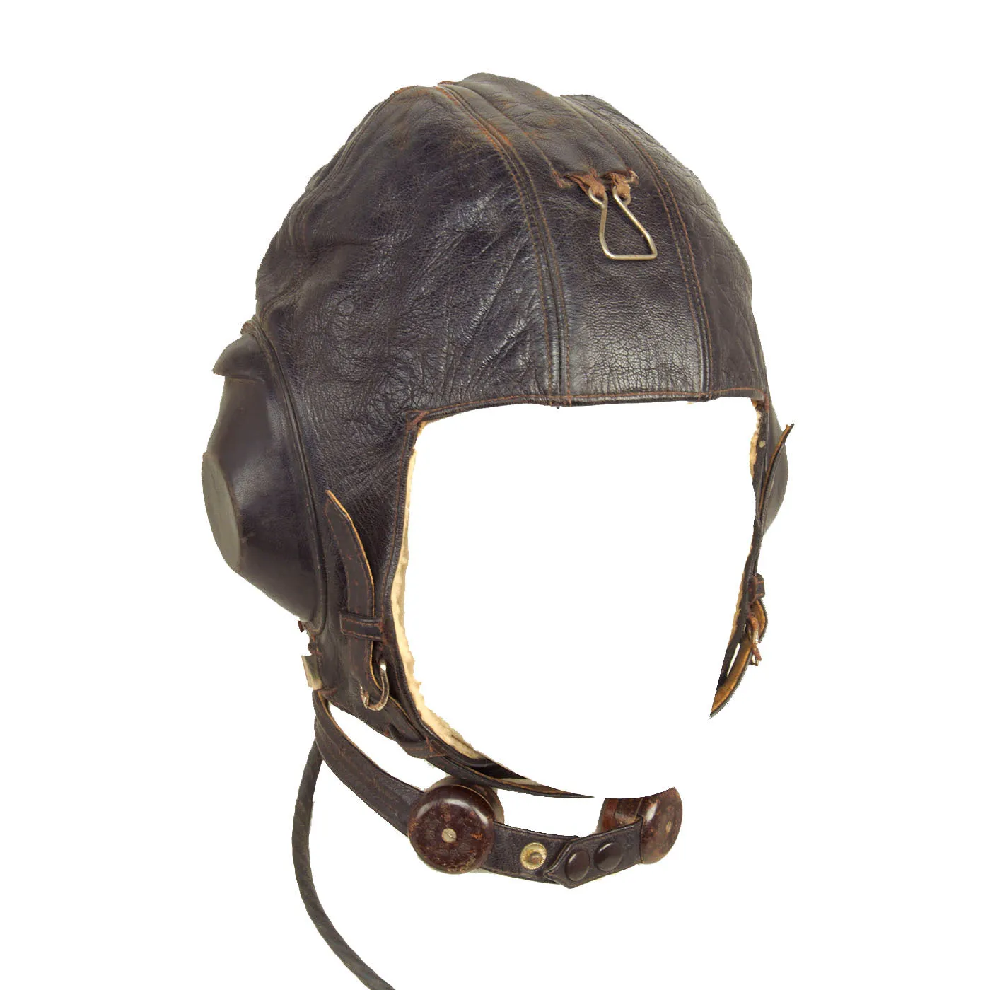 Original German WWII Luftwaffe LKpW101 Winter Flying Helmet in Size 57cm with Avionics