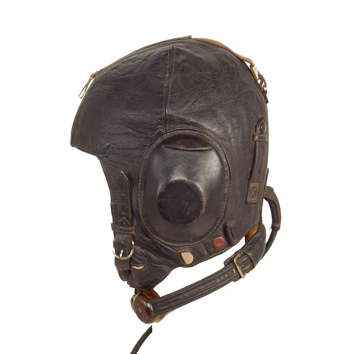 Original German WWII Luftwaffe LKpW101 Winter Flying Helmet in Size 57cm with Avionics