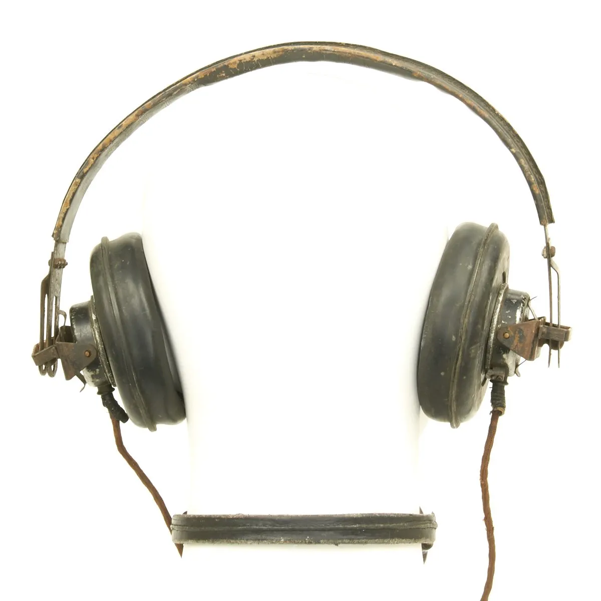 Original German WWII Panzer Armored Vehicle Model B Headphones with Throat Mic