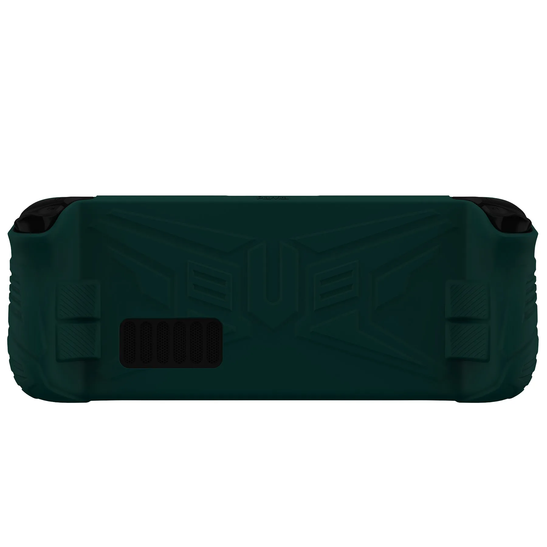 PlayVital Armor Series Protective Case for Steam Deck LCD, Soft Cover Silicone Protector for Steam Deck with Back Button Enhancement Designed & Thumb Grips Caps - Racing Green - XFSDP007