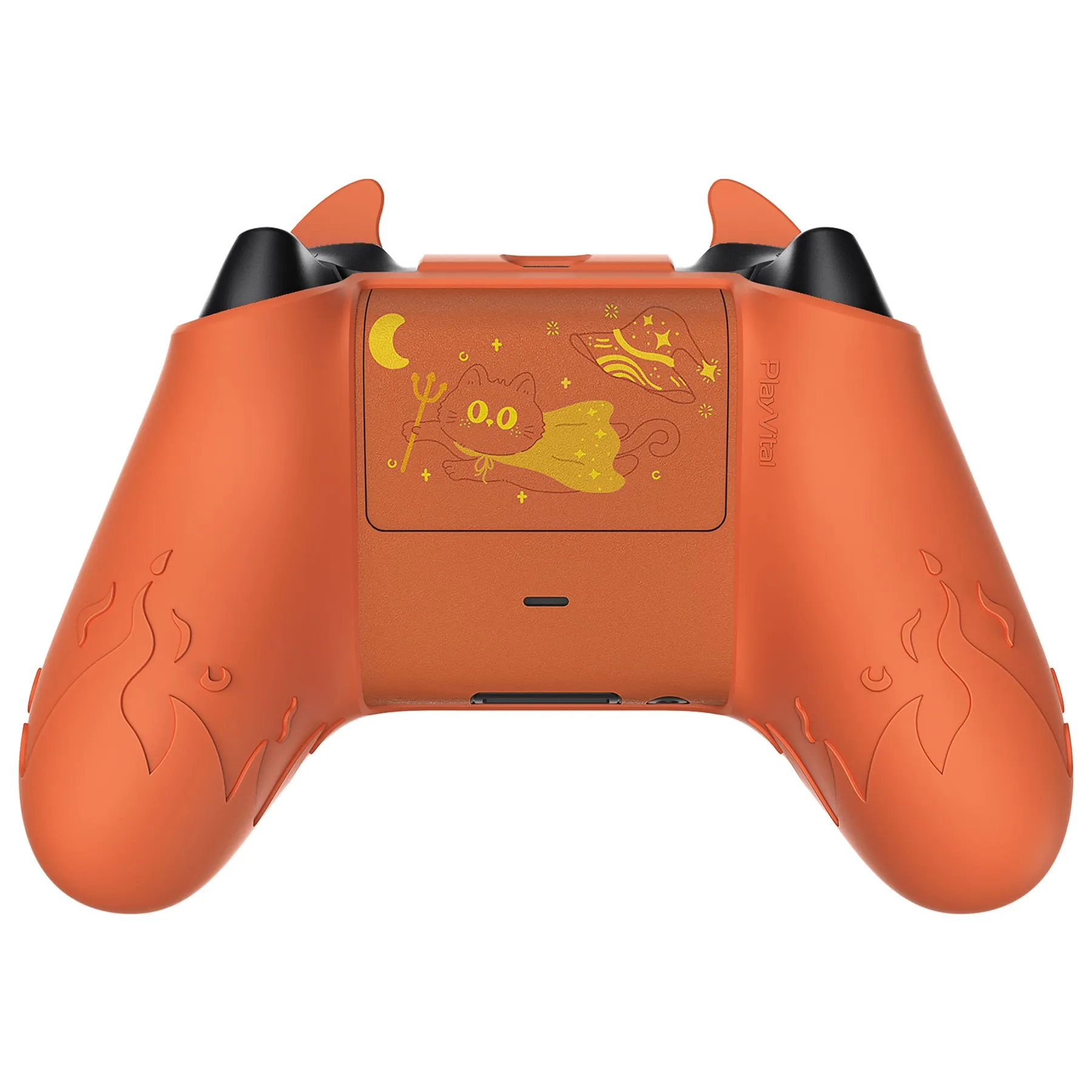 PlayVital Cute Demon Silicone Cover with Thumb Grip Caps for Xbox Series X/S Controller & Xbox Core Wireless Controller - Burnt Orange - PUKX3P004