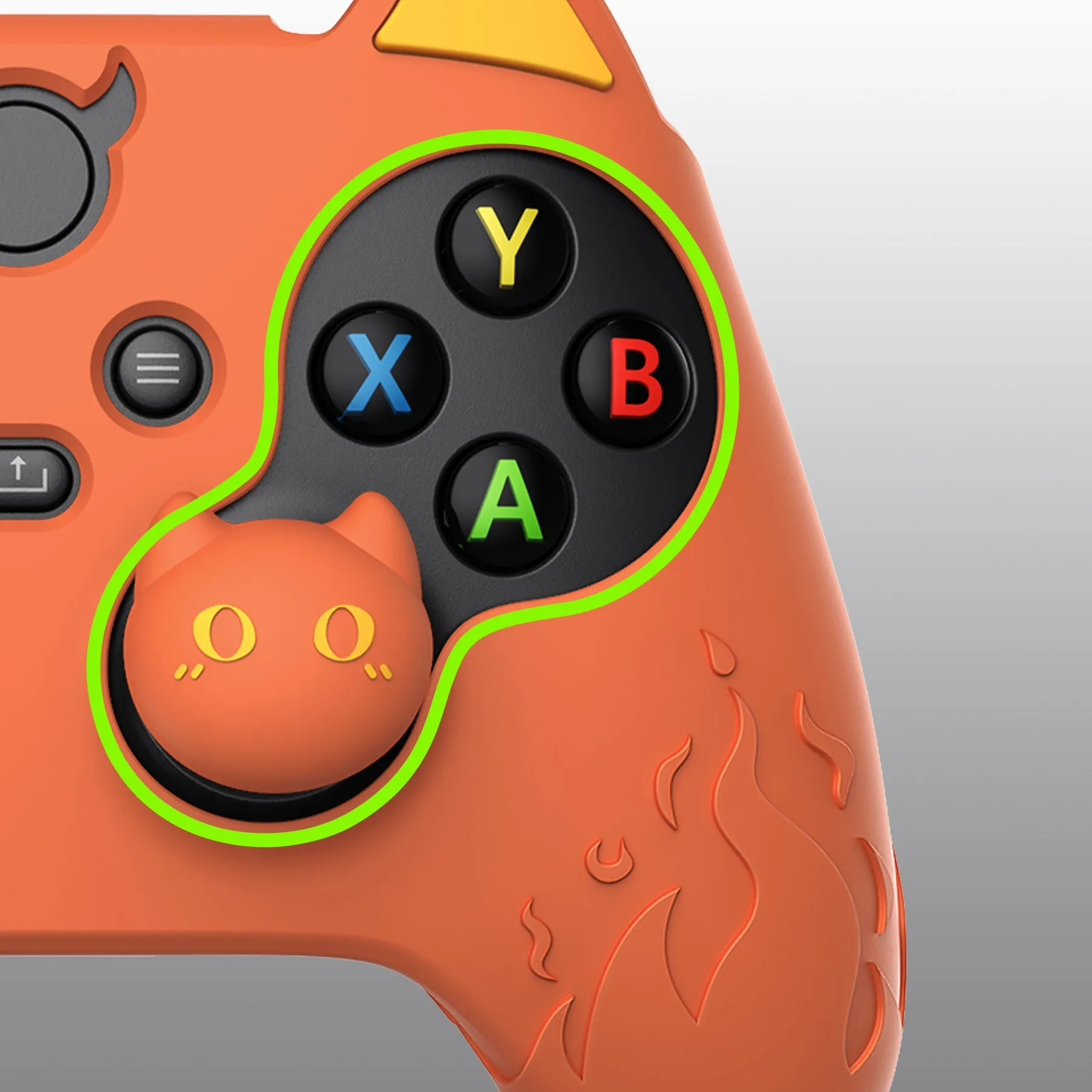 PlayVital Cute Demon Silicone Cover with Thumb Grip Caps for Xbox Series X/S Controller & Xbox Core Wireless Controller - Burnt Orange - PUKX3P004