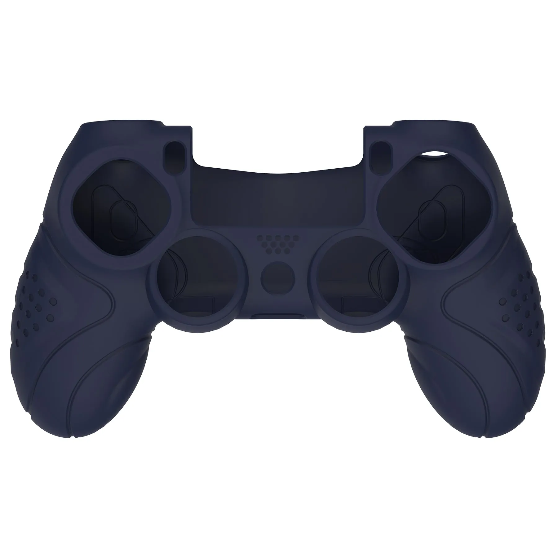 PlayVital Guardian Edition Midnight Blue Ergonomic Soft Anti-Slip Controller Silicone Case Cover for PS4, Rubber Protector Skins with Black Joystick Caps for PS4 Slim PS4 Pro Controller - P4CC0061