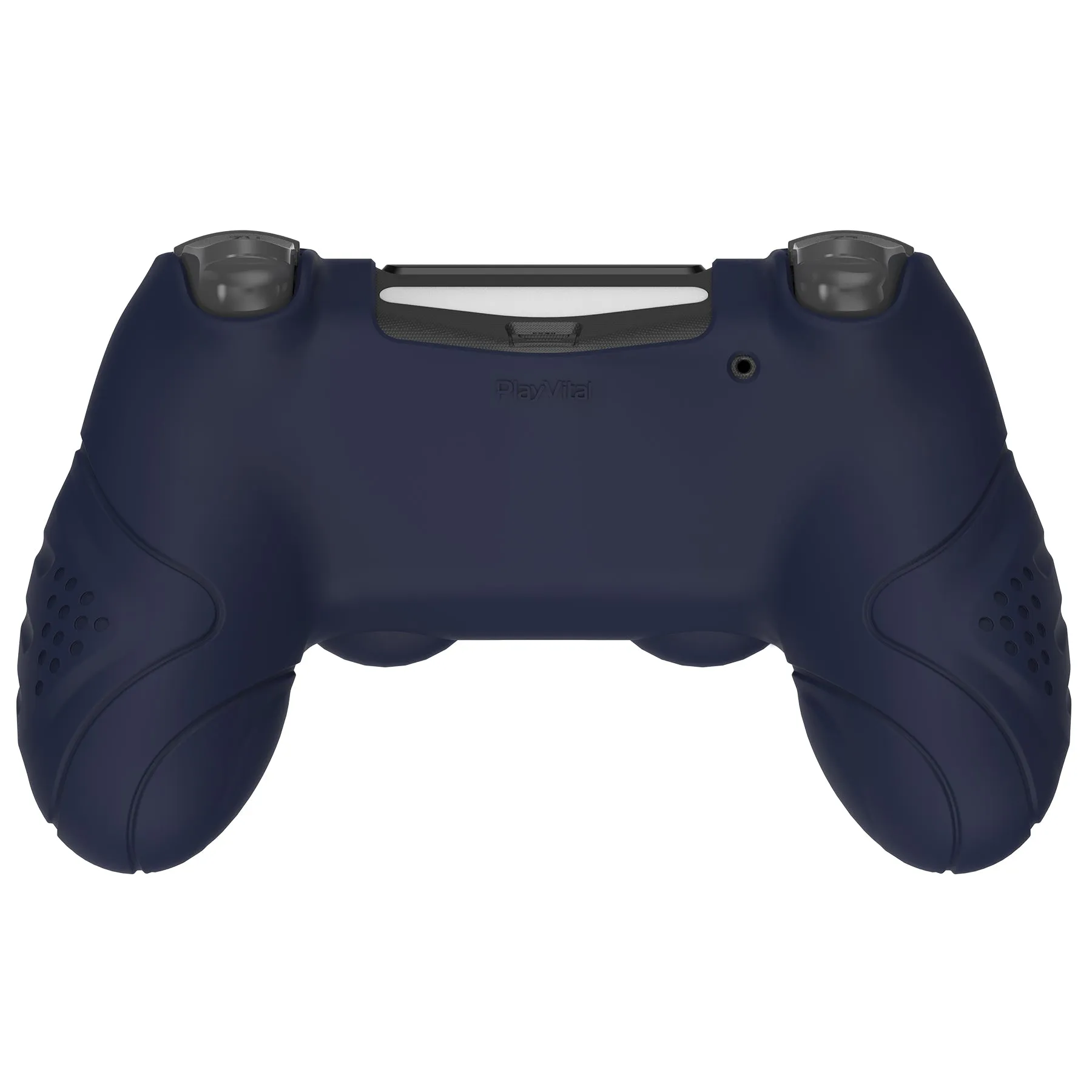 PlayVital Guardian Edition Midnight Blue Ergonomic Soft Anti-Slip Controller Silicone Case Cover for PS4, Rubber Protector Skins with Black Joystick Caps for PS4 Slim PS4 Pro Controller - P4CC0061