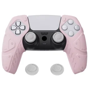 PlayVital Mecha Edition Cherry Blossoms Ergonomic Soft Controller Silicone Case Grips for PS5 Controller, Rubber Protector Skins with Thumbstick Caps for PS5 Controller - Compatible with Charging Station - JGPF007