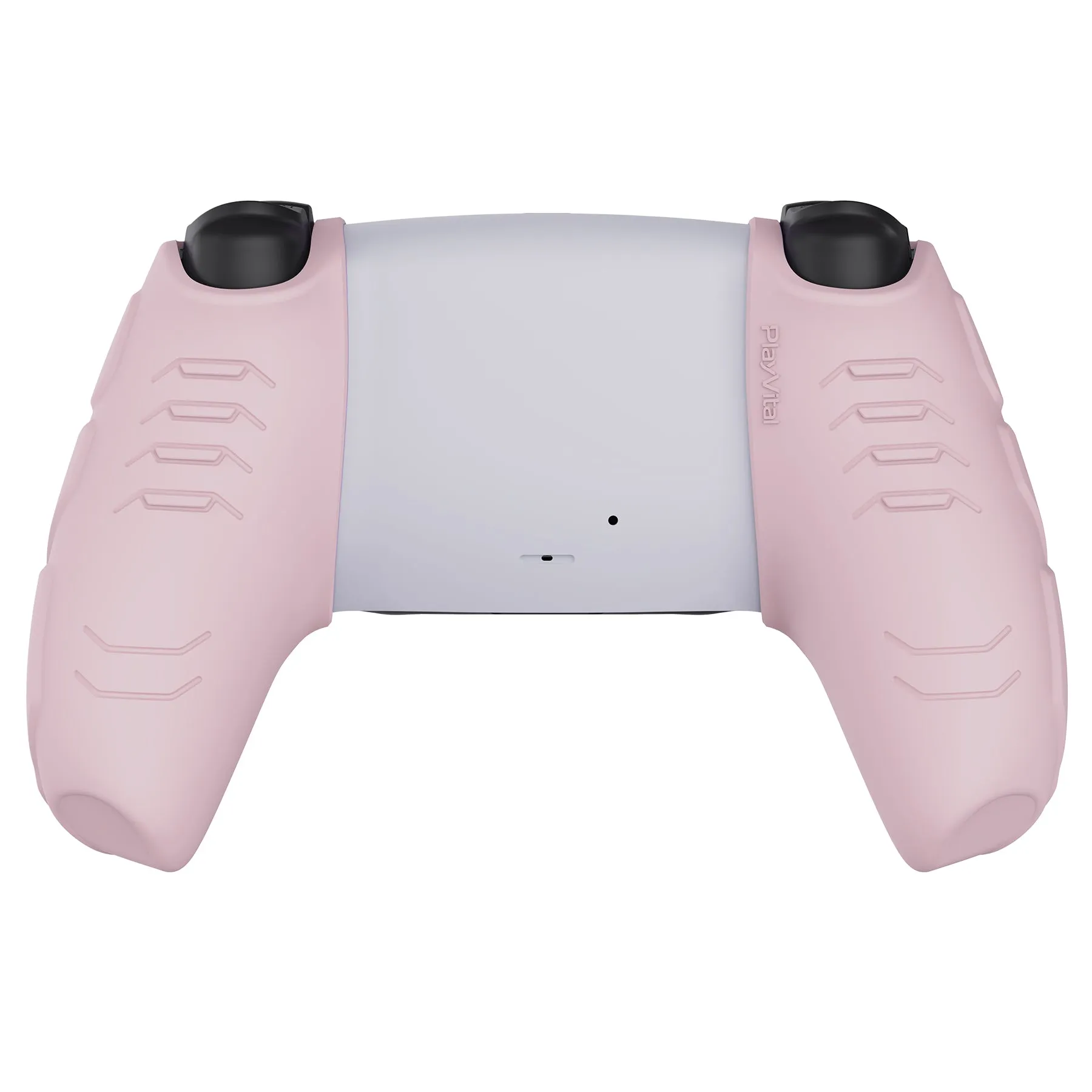 PlayVital Mecha Edition Cherry Blossoms Ergonomic Soft Controller Silicone Case Grips for PS5 Controller, Rubber Protector Skins with Thumbstick Caps for PS5 Controller - Compatible with Charging Station - JGPF007