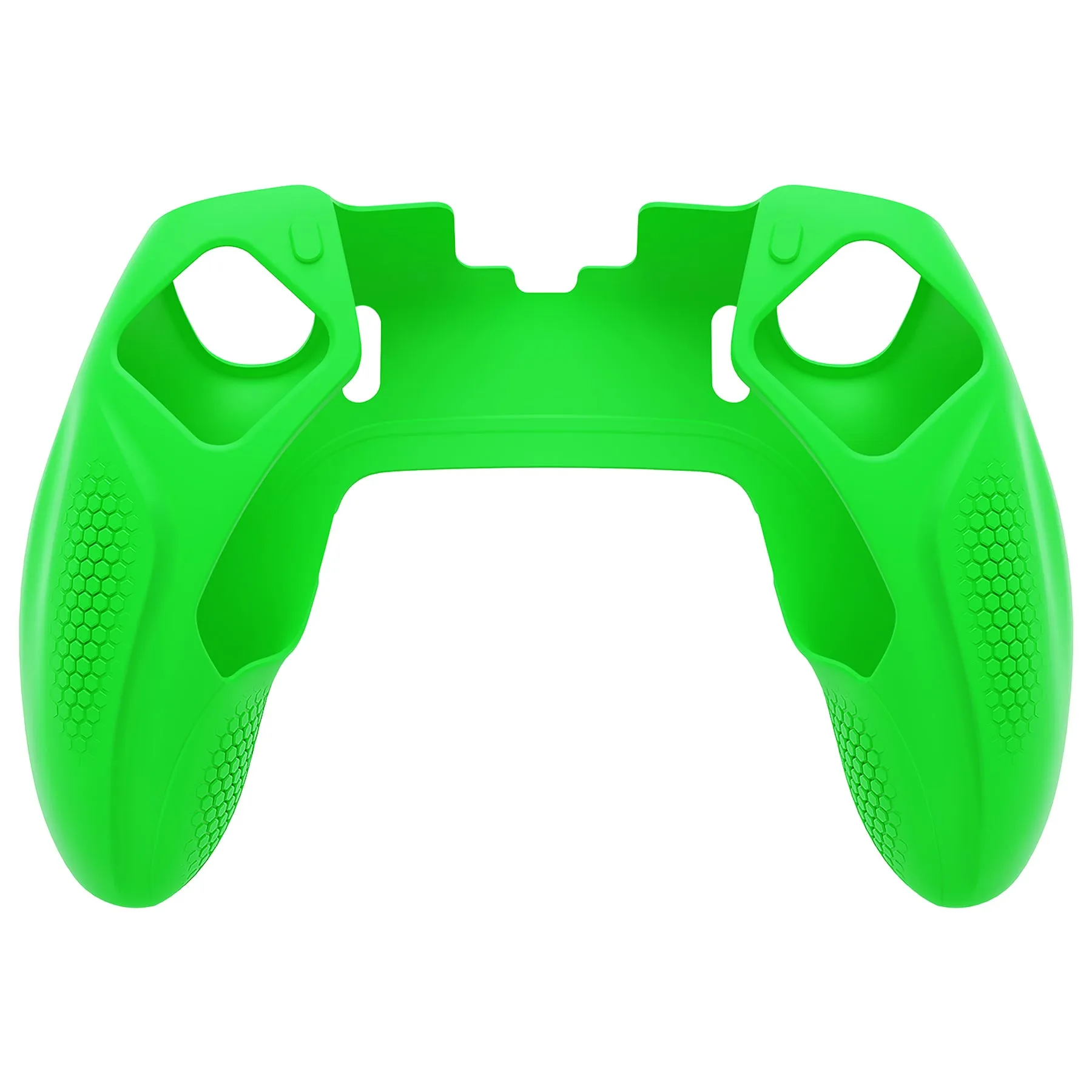 PlayVital Ninja Edition Anti-Slip Half-Covered Silicone Cover Skin for ps5 Edge Controller, Ergonomic Protector Soft Rubber Case for ps5 Edge Wireless Controller with Thumb Grip Caps - Green - EYPFP009