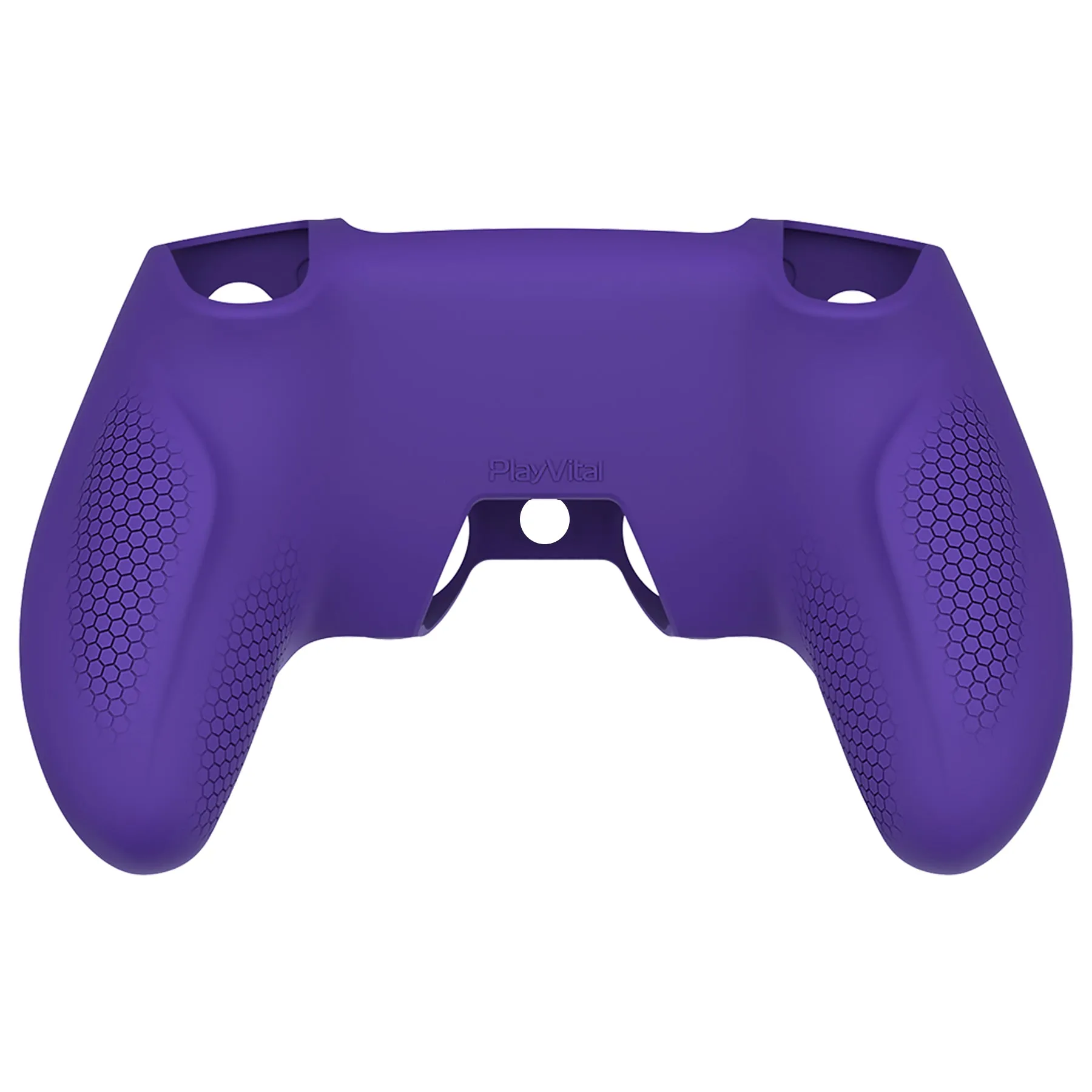 PlayVital Ninja Edition Anti-Slip Silicone Cover Skin for ps5 Wireless Controller, Ergonomic Protector Soft Rubber Case for ps5 Controller Fits with Charging Station with Thumb Grip Caps - Purple - MQRPFP003