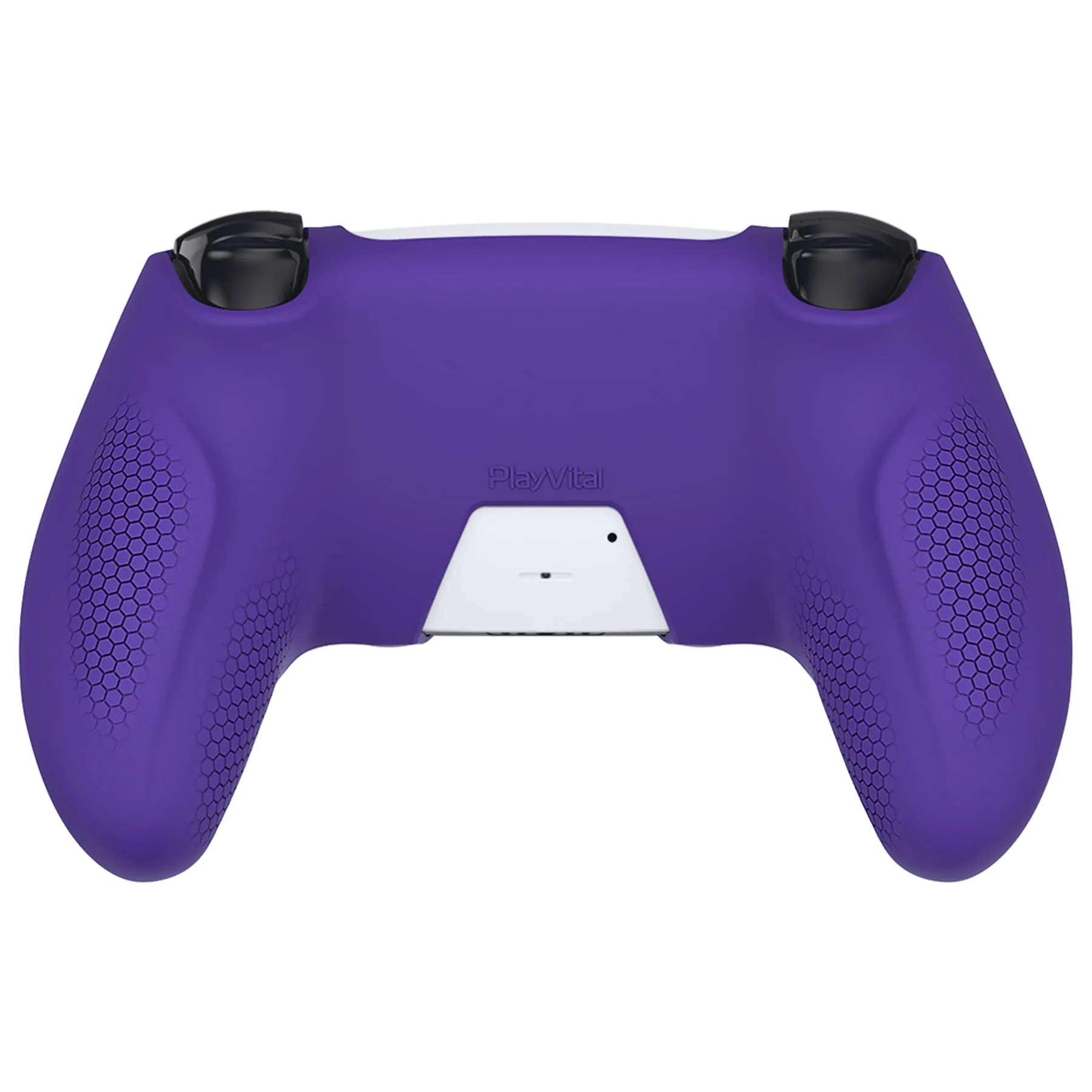 PlayVital Ninja Edition Anti-Slip Silicone Cover Skin for ps5 Wireless Controller, Ergonomic Protector Soft Rubber Case for ps5 Controller Fits with Charging Station with Thumb Grip Caps - Purple - MQRPFP003