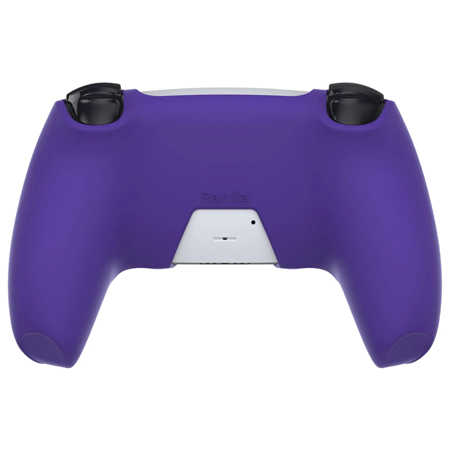 PlayVital Pure Series Ergonomic Anti-Slip Silicone Cover Skin for PS5 Controller, Soft Rubber Grip Case for PS5 Wireless Controller Fits with Charging Station with 6 Thumb Grip Caps - Purple- EKPFP006