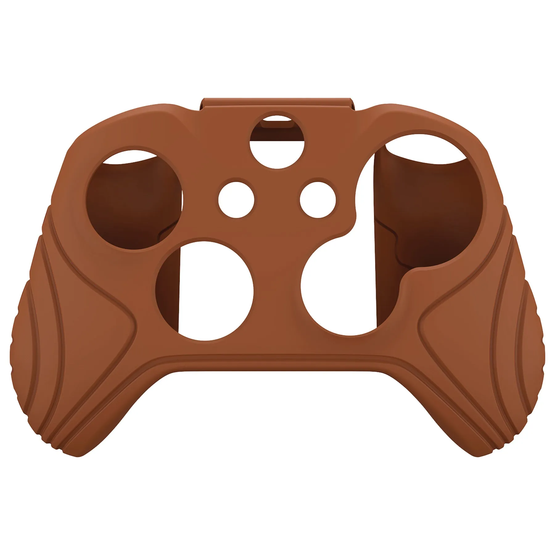 PlayVital Samurai Edition Signal Brown Anti-Slip Controller Grip Silicone Skin for Xbox One X/S Controller, Ergonomic Soft Rubber Protective Case Cover for Xbox One S/X Controller with Black Thumb Stick Caps - XOQ046