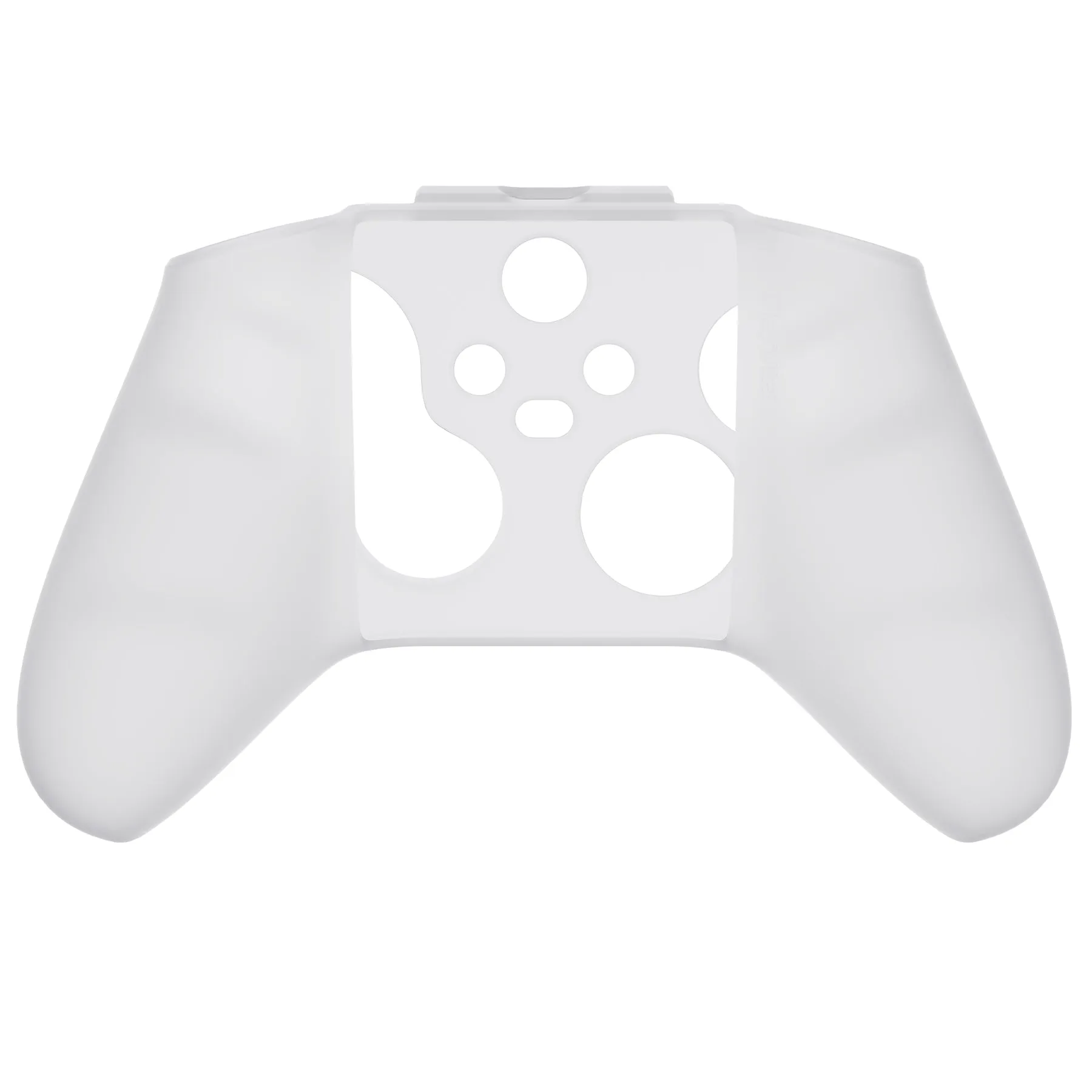 PlayVital Transparent Clear White Pure Series Anti-Slip Silicone Cover Skin for Xbox Series X/S Controller, Soft Rubber Case Protector for Xbox Series X/S Controller with Clear White Thumb Grip Caps - BLX3016