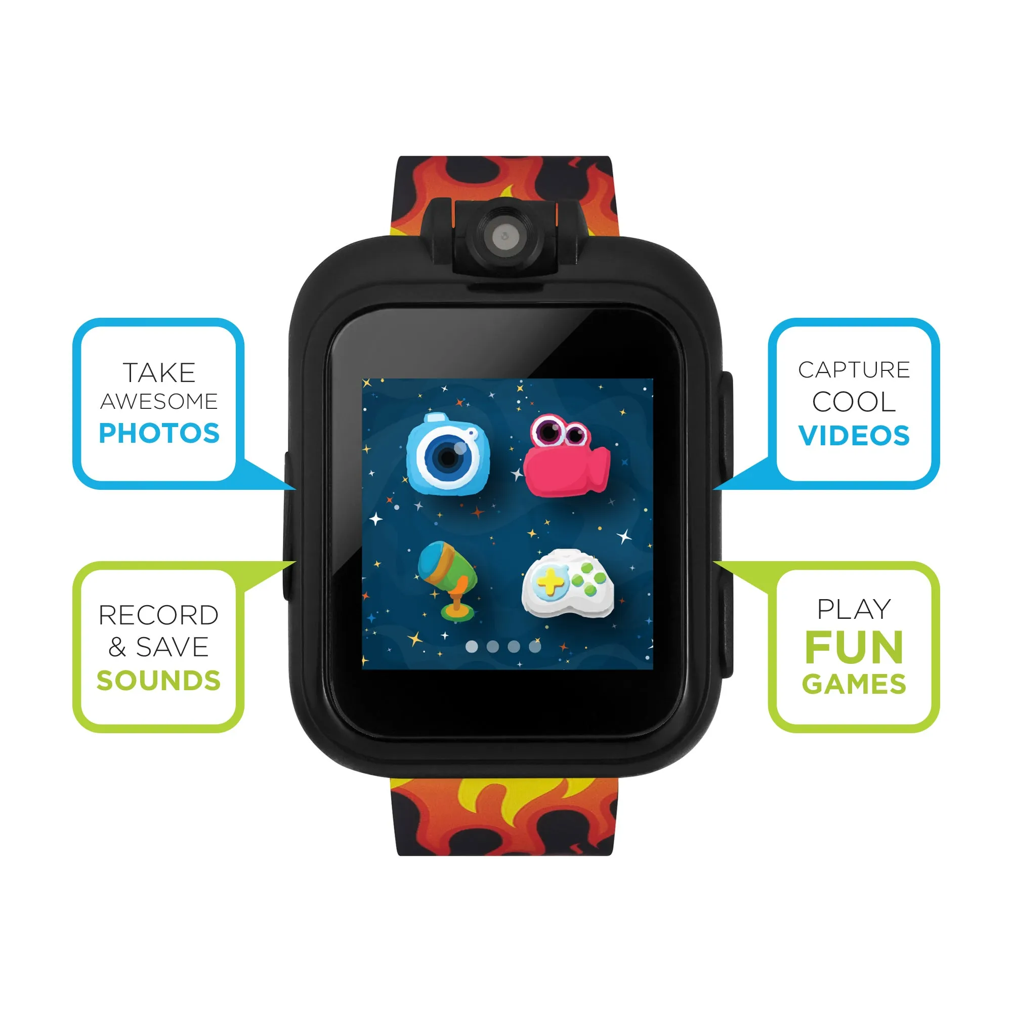 PlayZoom Smartwatch for Kids: Flame Print