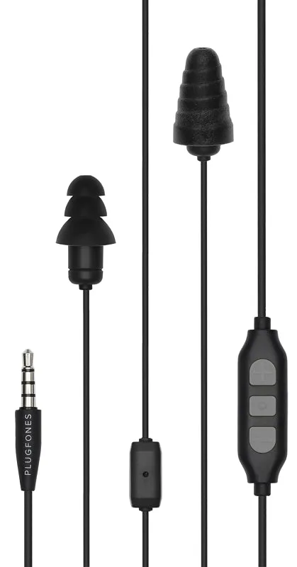 Plugfones Guardian Plus PGP-BB Earphones, 23/26 dB SPL, Black :EA: QUANTITY: 1