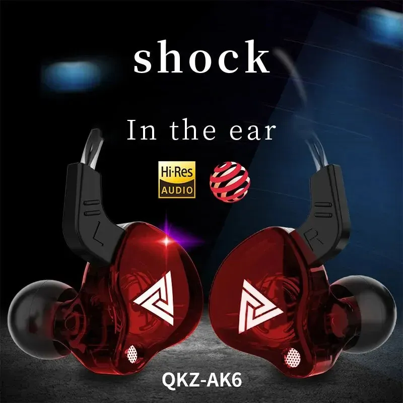 QKZ Sports Earphone In-Ear Driveby Wire with Microphone Extra Bass Cellphone Headset