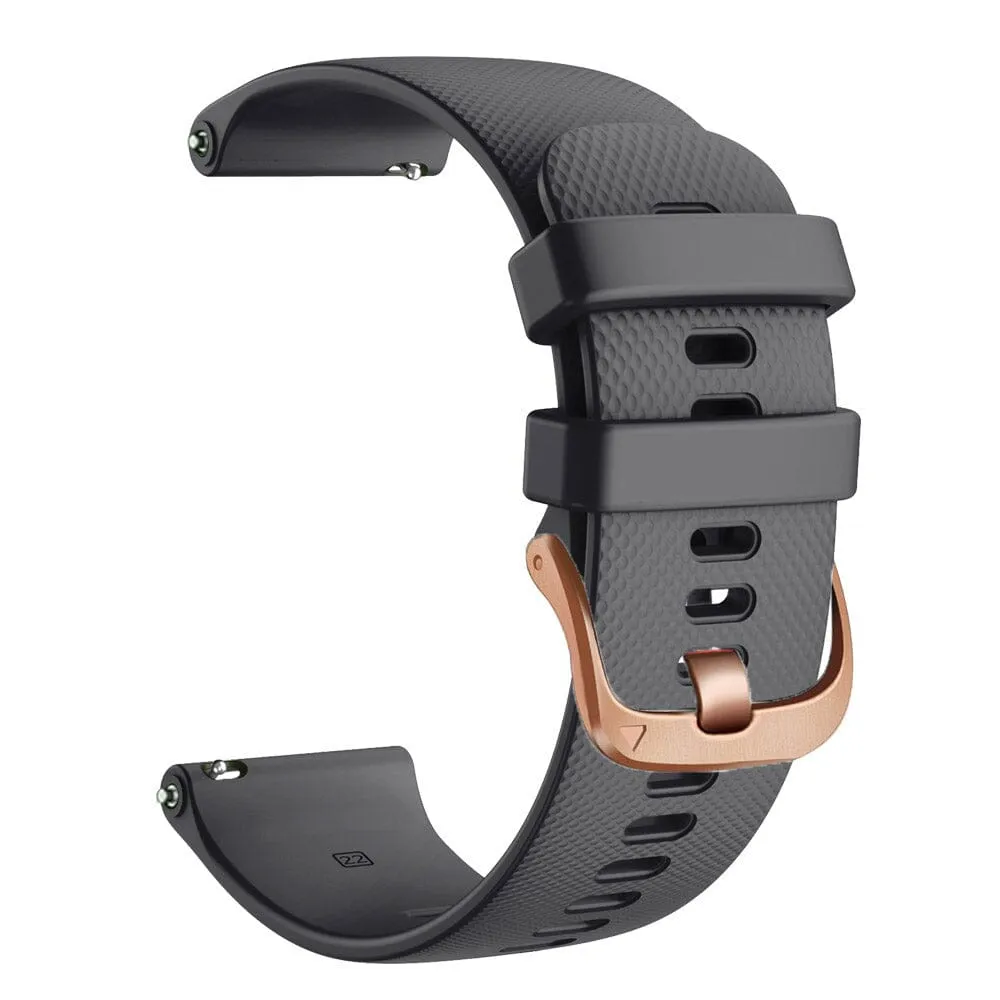 Quicksilver 20mm Range compatible Silicone Watch Straps with Rose Gold Buckles