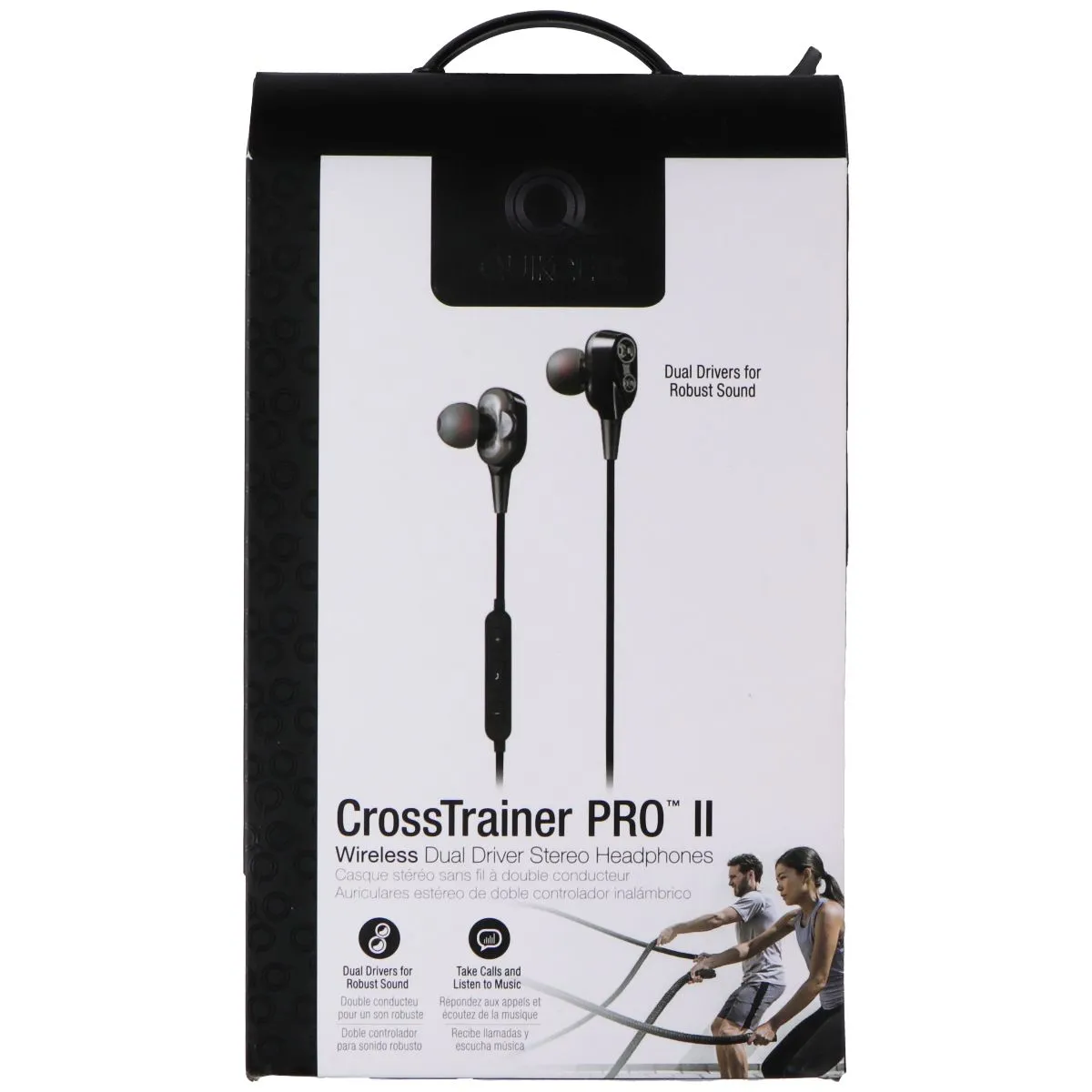 Quikcell CrossTrainer PRO II Wireless Dual Driver Stereo Headphones - Black