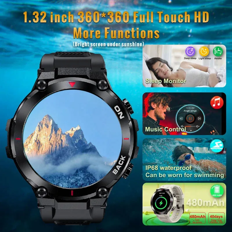 "2023 Tactical Military 5 ATM Smart Watch: The Ultimate Fitness Companion for Every Adventure"