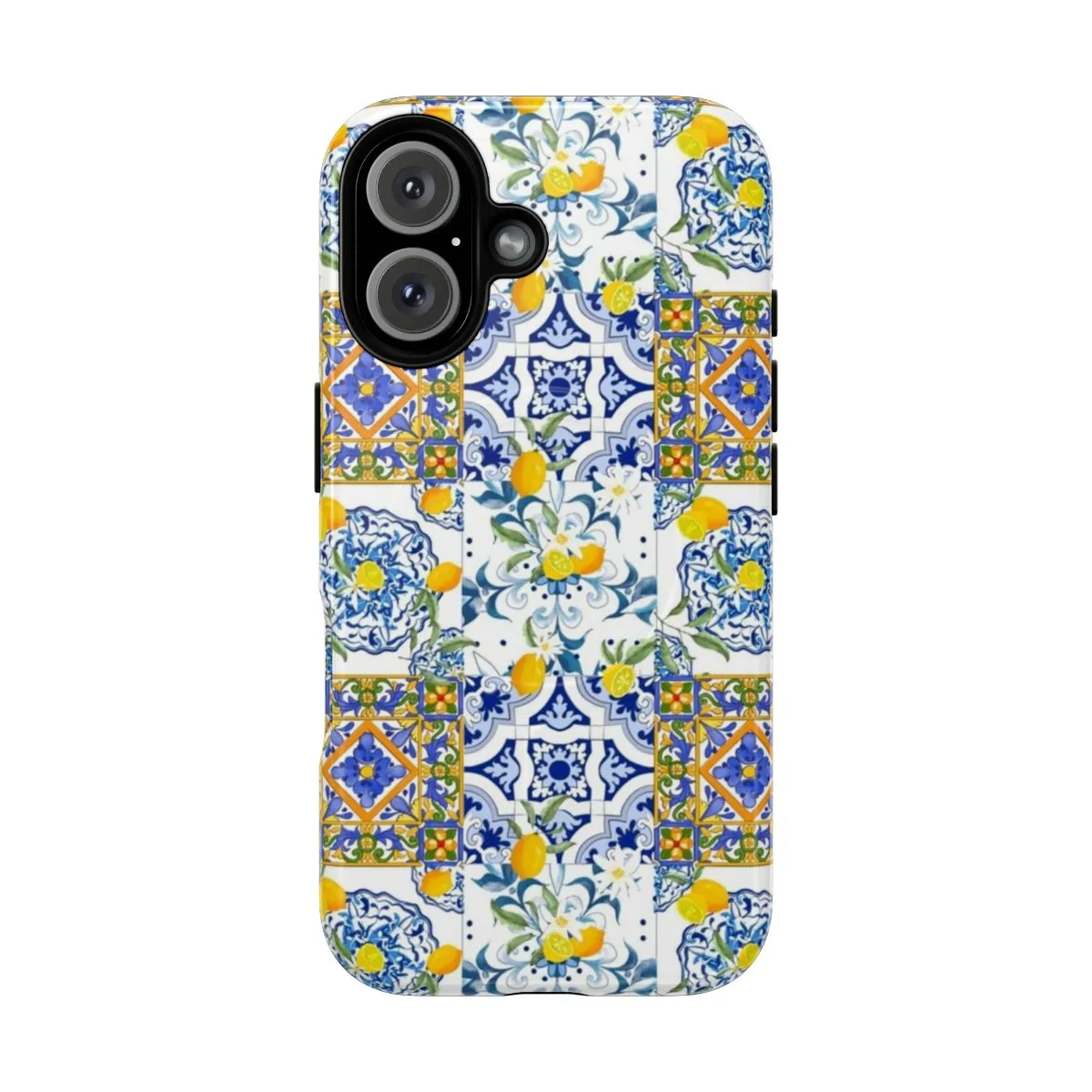 "Mediterranean-Style Lemon Mosaic Phone Case for Summer"