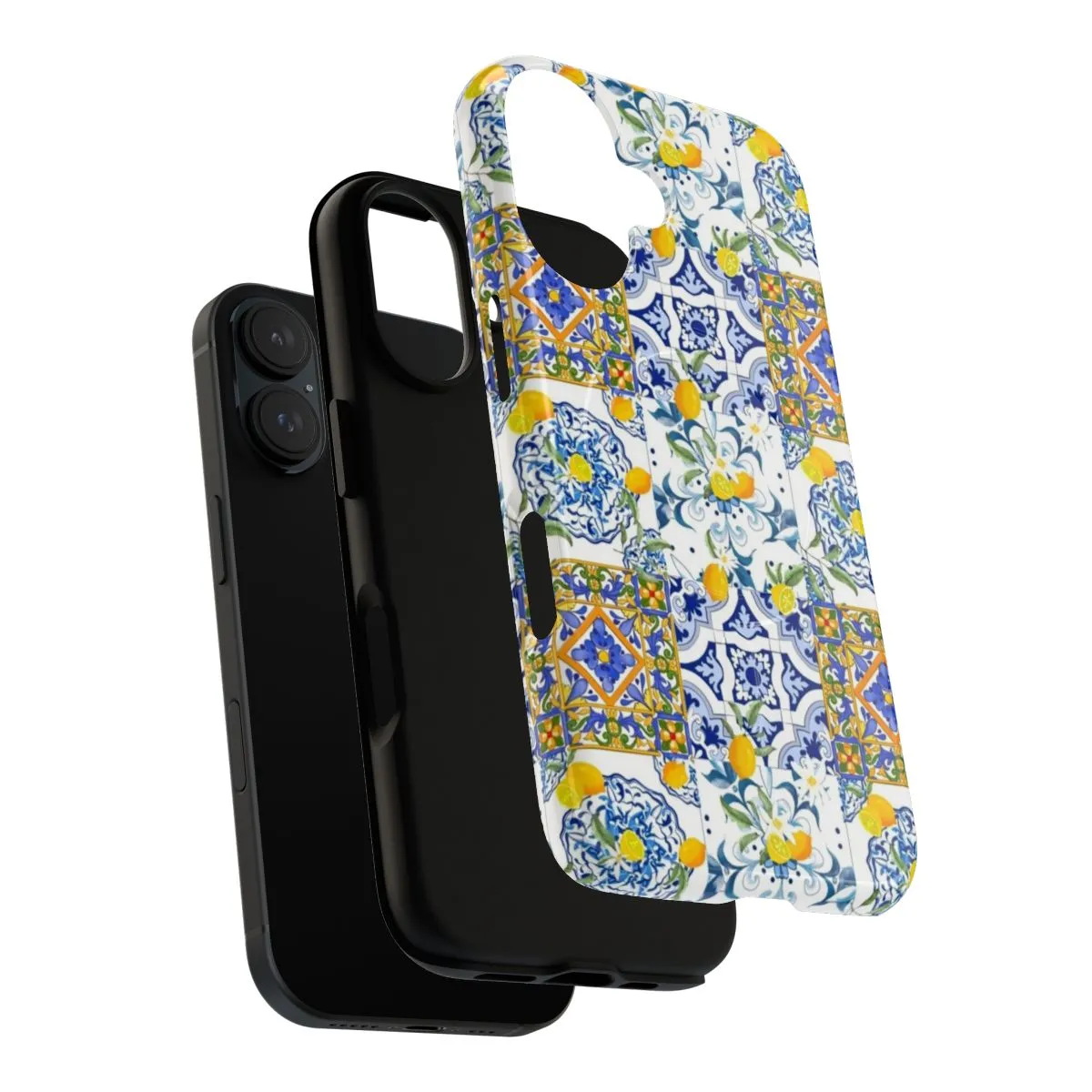 "Mediterranean-Style Lemon Mosaic Phone Case for Summer"