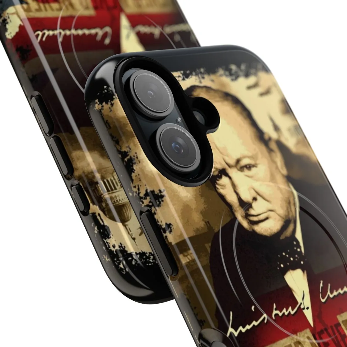 "Never Give Up" Magnetic Tough Phone Case - Winston Churchill Inspired