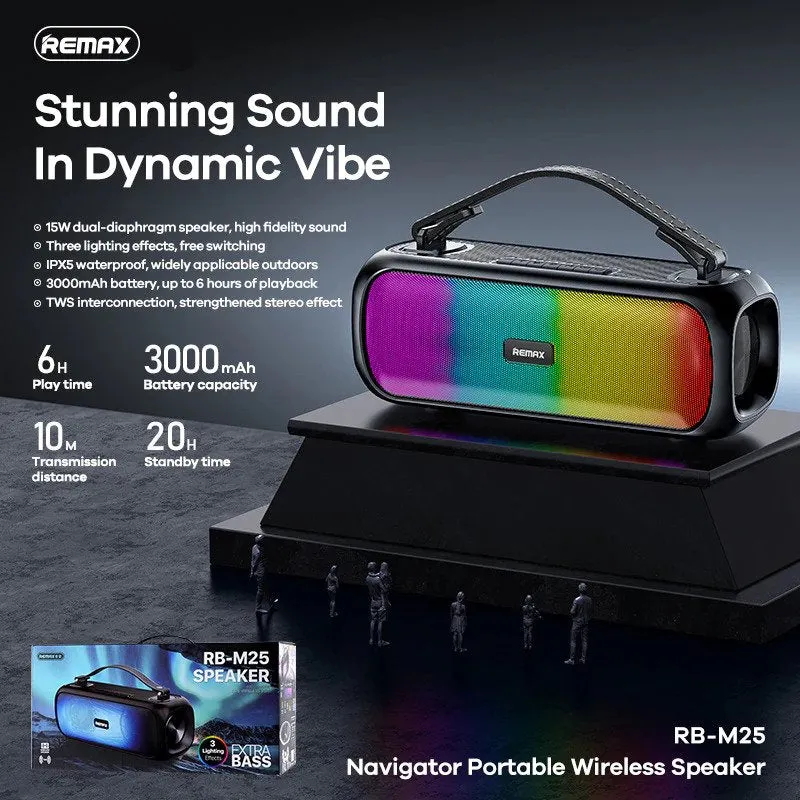 REMAX RB-M25 NAVIGATOR PORTABLE TWS WIRELESS BLUETOOTH SPEAKER V5.1