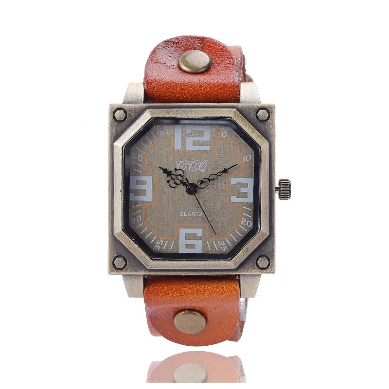 Retro Vintage Digital Quartz Square Men's Watch