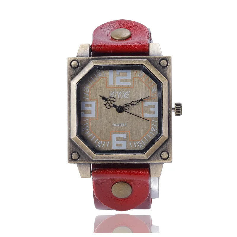 Retro Vintage Digital Quartz Square Men's Watch