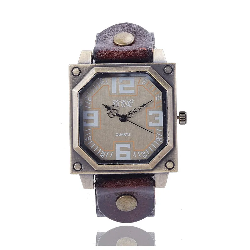 Retro Vintage Digital Quartz Square Men's Watch