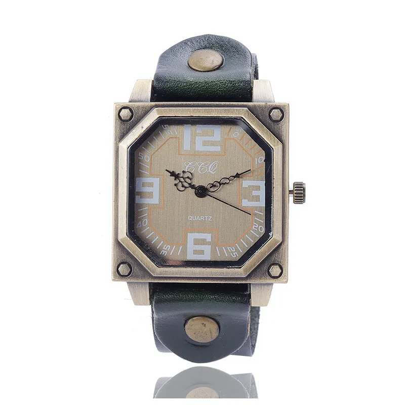 Retro Vintage Digital Quartz Square Men's Watch