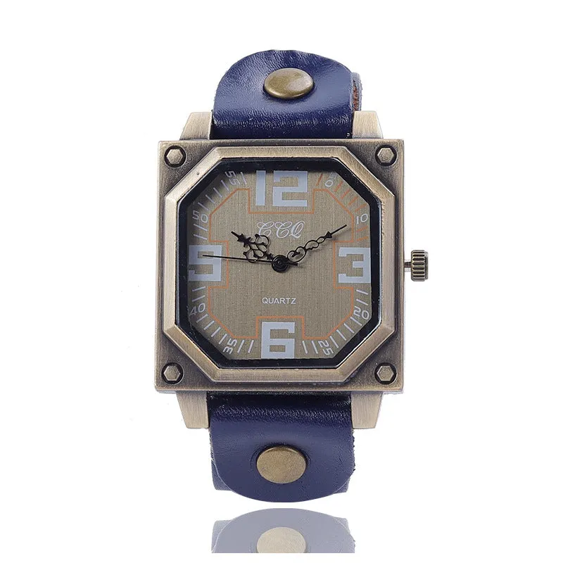 Retro Vintage Digital Quartz Square Men's Watch