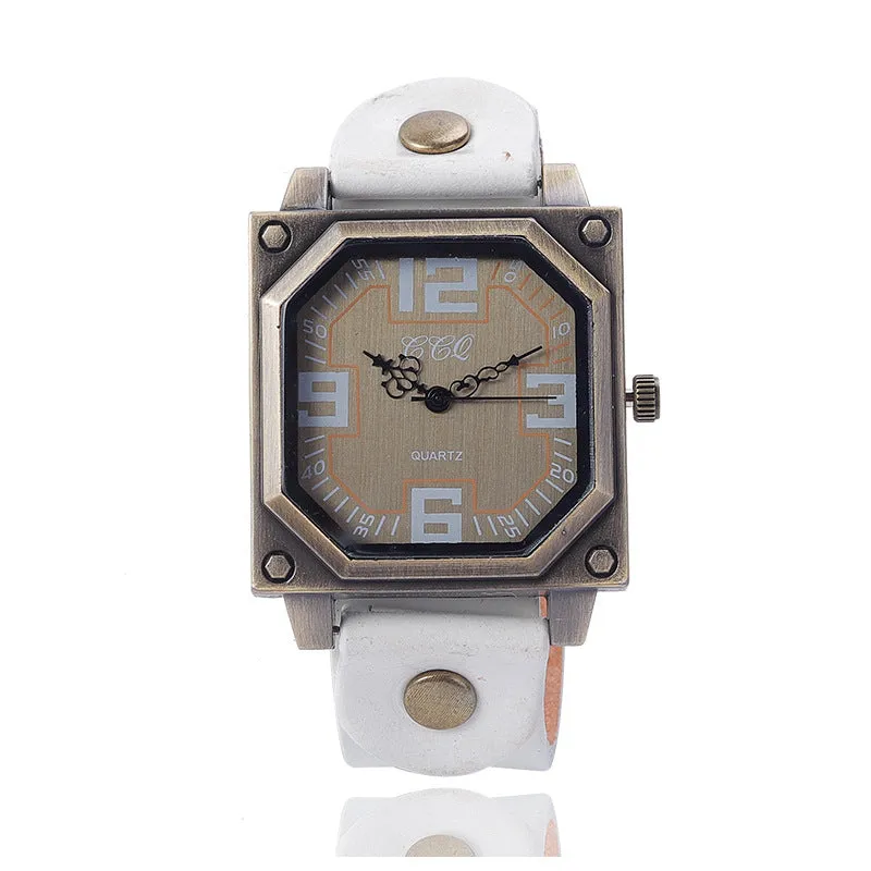 Retro Vintage Digital Quartz Square Men's Watch